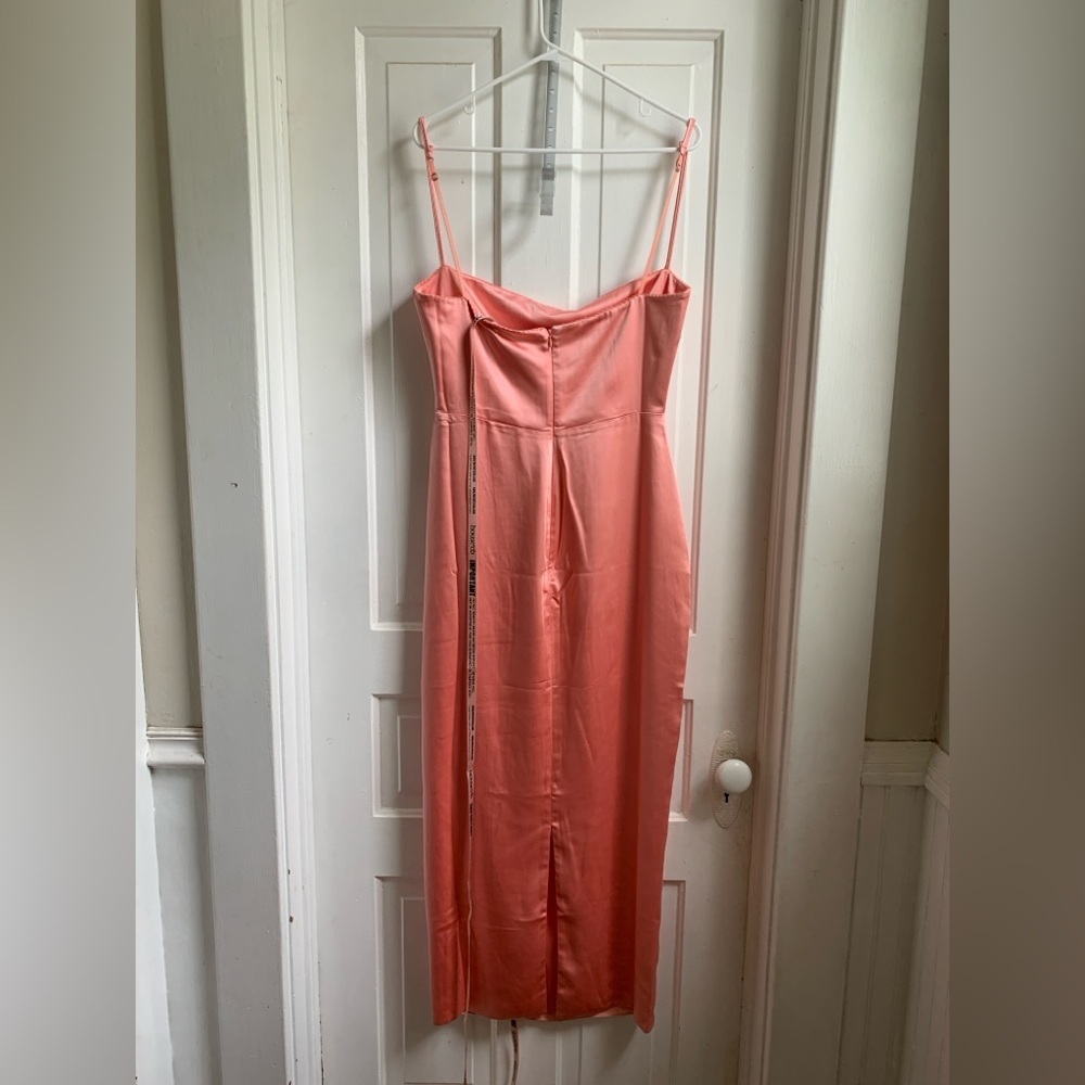 NWT House Of CB Constanza Dress Bright Peach Large Bridesmaid - Picture 9 of 9